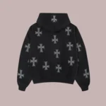 BLACK WHITE RHINESTONE HOODIE (1)