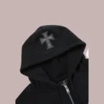 BLACK WHITE RHINESTONE HOODIE (2)