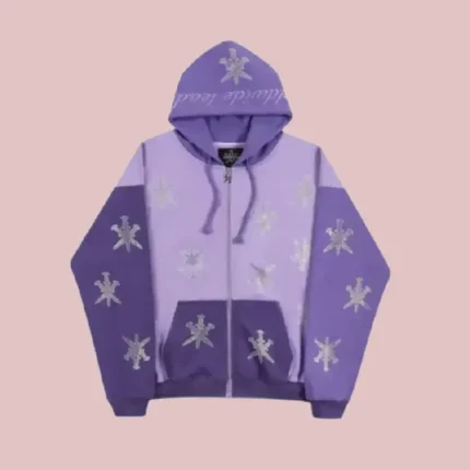 UNKNOWN HOODIE PURPLE RHINESTONE DAGGER