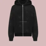 Unknown London Dagger Rhinestone Zip Hoodie