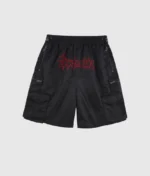 Unknown London Embroidered Nylon Shorts Black 2