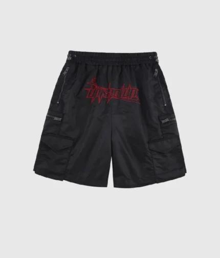 Unknown London Embroidered Nylon Shorts Black 2
