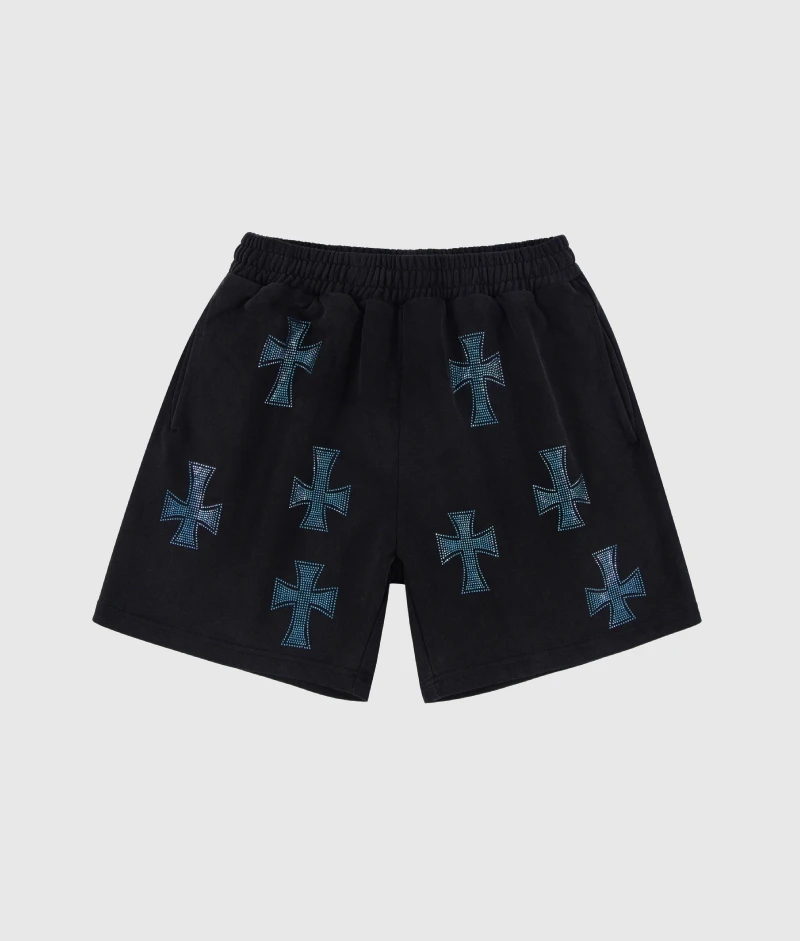 Unknown London Rhinestone Shorts Black 2 Unknown London Rhinestone Shorts Black 2