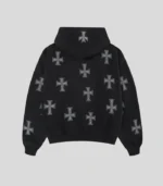 BLACK WHITE RHINESTONE HOODIE 1