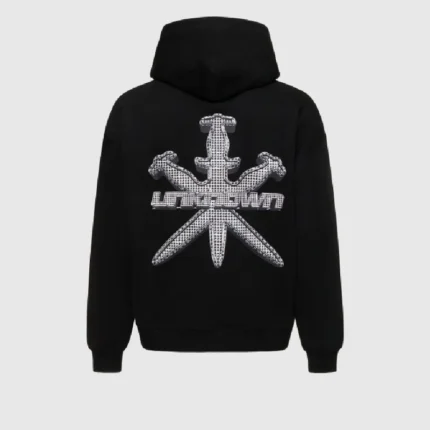 Unknown Iced Out Style Dagger Hoodie Black 4