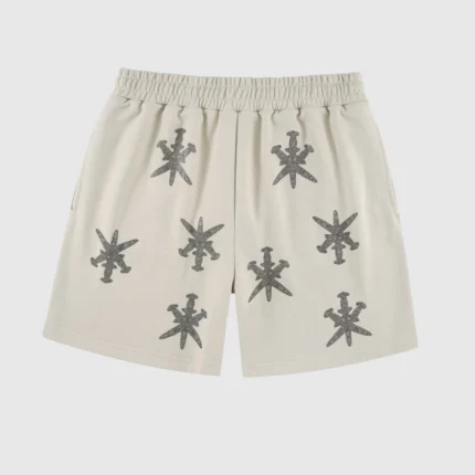 Unknown London Rhinestone Shorts Sand 2