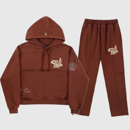 Unknown London Panelled Tracksuit Brown 3