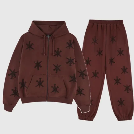Unknown London Rhinestone Tracksuit Brown 1