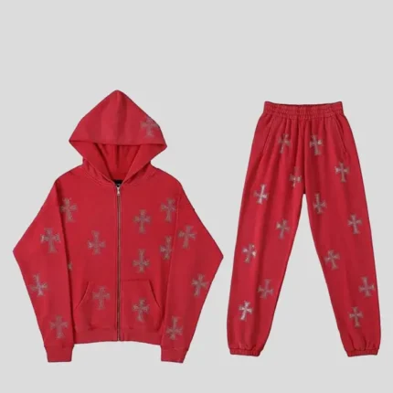 YDBHAD Mens Vintage Print Jogging Suit Baggy Harajuku Tracksuit 1 1