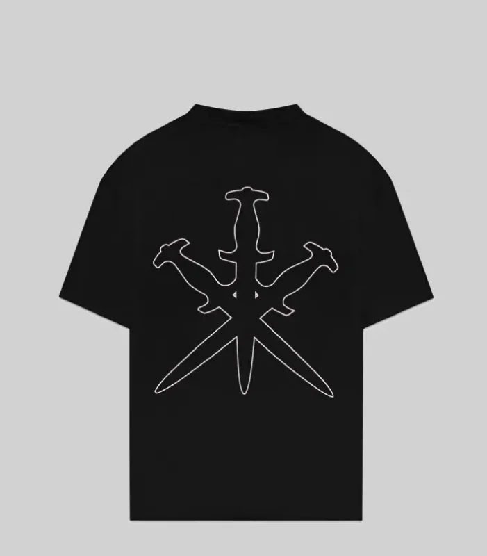 RETRO LOGO RHINESTONE TEE – BLACK