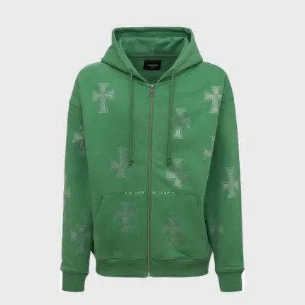 UNKNOWN Crystal Cross Cotton Zip-up Hoodie ShopStyle